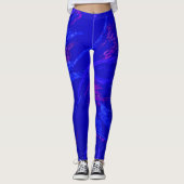 Leggings Flèche mauve aux bleuets (Devant)