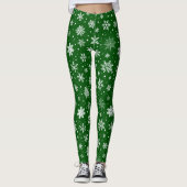 Leggings Flèches blanches sur vert (Devant)