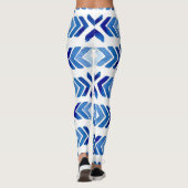 Leggings Flèches bleu Rhombus Motif aquarelle (Dos)