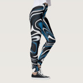 Leggings Flèches bleues, noires et blanches (Droite)