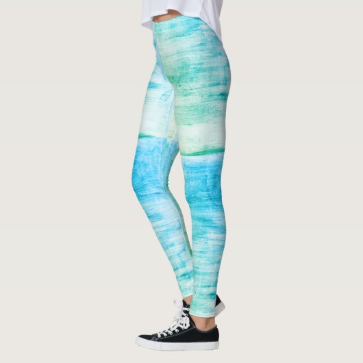 Leggings Flèches d'art bleu et vert (Gauche)