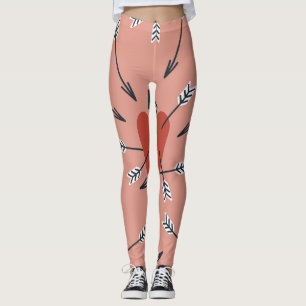 Leggings Flèches de coeur faites main.