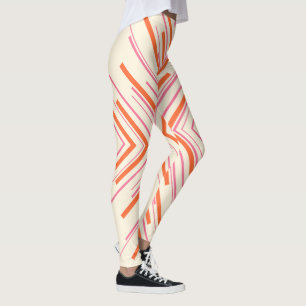 Leggings Flèches en rose, orange et crème