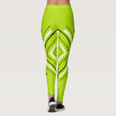 Leggings Flèches en vert citron, noir et blanc (Dos)