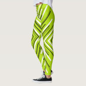 Leggings Flèches en vert citron, noir et blanc (Gauche)