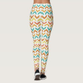 Leggings Flèches rétro Chevron Orange Turquoise or Motif (Dos)