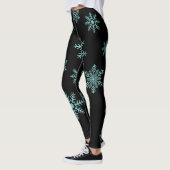 Leggings Fléchettes de neige bleues sur pattes noires (Gauche)