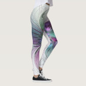 Leggings Fleur Abstraite colorée Art moderne floral fractal (Droite)