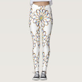 Leggings Fleur abstraite de blu (Devant)