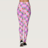 Leggings Fleur Abstraite en rose partout Design Pantalon de (Dos)