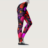 Leggings Fleur Abstraite et couleur d'eau du feuillage (Droite)
