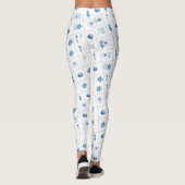 Leggings Fleur blanche et bleue (Dos)