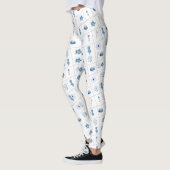 Leggings Fleur blanche et bleue (Gauche)