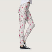 Leggings Fleur blanche et rose délicate (Droite)