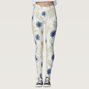 Leggings Fleur Bleu Blanc 