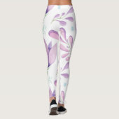 Leggings fleur bleu motif femme blanche (Dos)