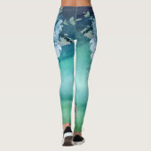 Leggings Fleur Bleu Vert  (Dos)
