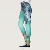 Leggings Fleur Bleu Vert  (Gauche)
