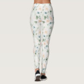Leggings Fleur Bleu Vert Pêche (Dos)