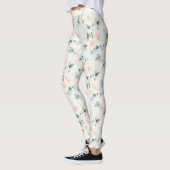 Leggings Fleur Bleu Vert Pêche (Gauche)