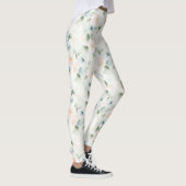 Leggings Fleur Bleu Vert Pêche (Droite)