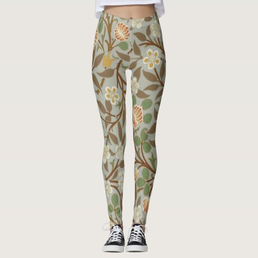 Leggings Fleur botanique de trèfle William Morris (Devant)