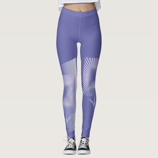 Leggings Fleur carré violette (Devant)