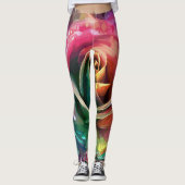 Leggings Fleur céleste : Rose Alien (Devant)