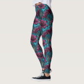 Leggings Fleur d'Amaryllis sarcelle Amaryllis maternité (Gauche)