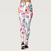 Leggings Fleur d'aquarelle en fleurs douces Motif Pastel (Dos)