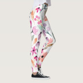 Leggings Fleur d'aquarelle en fleurs douces Motif Pastel (Droite)