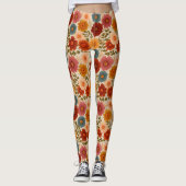 Leggings Fleur d'automne Cottagecore (Devant)