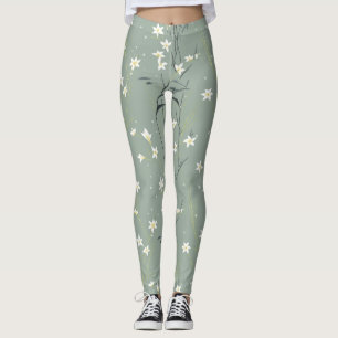 Leggings Fleur de bambou sereine asiatique (9)