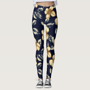 Leggings Fleur de bleu or Nature Pattern
