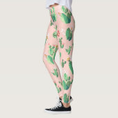 Leggings fleur de cactus rose (Gauche)