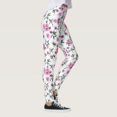Leggings Fleur de cerisier blanc sur blanc (Droite)
