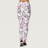 Leggings Fleur de cerisier blanc sur blanc (Dos)