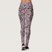 Leggings Fleur de cerisier rose et bleu (Dos)