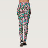 Leggings Fleur de cerisier sur bleu (Dos)