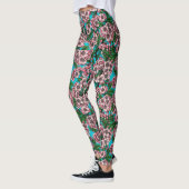 Leggings Fleur de cerisier sur bleu (Gauche)