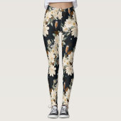 Leggings Fleur de Champagne Floral Nouvel An Mariage (Devant)