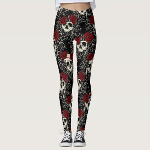 Leggings Fleur de Crâne Pourpre