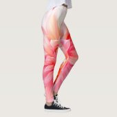Leggings Fleur de dahlia brune de Pêche (Droite)