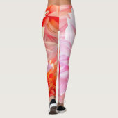 Leggings Fleur de dahlia brune de Pêche (Dos)