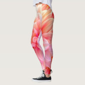Leggings Fleur de dahlia brune de Pêche (Gauche)