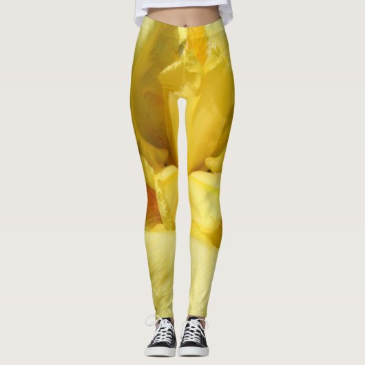 Leggings Fleur de fer jaune près (Devant)
