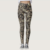 Leggings Fleur de flamme d'or (Devant)