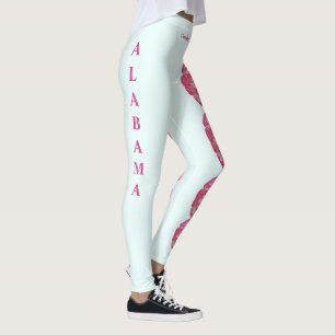 Leggings Fleur de l'État Alabama Bleu Lt Camellia