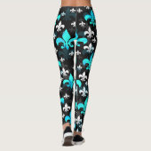 Leggings Fleur De Lis Blanc Bleu (Dos)