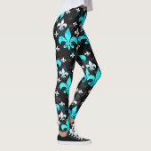 Leggings Fleur De Lis Blanc Bleu (Droite)